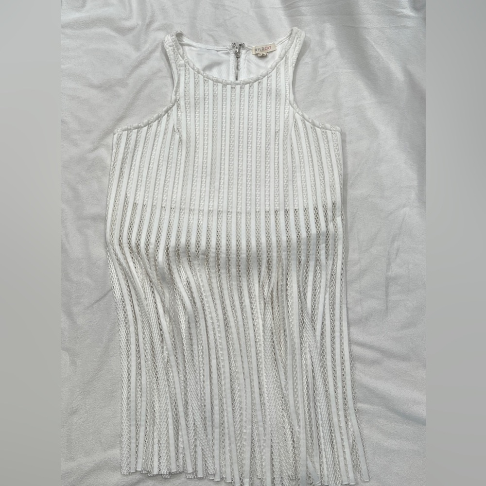 White Wild Cat Tank Top/Crop Top